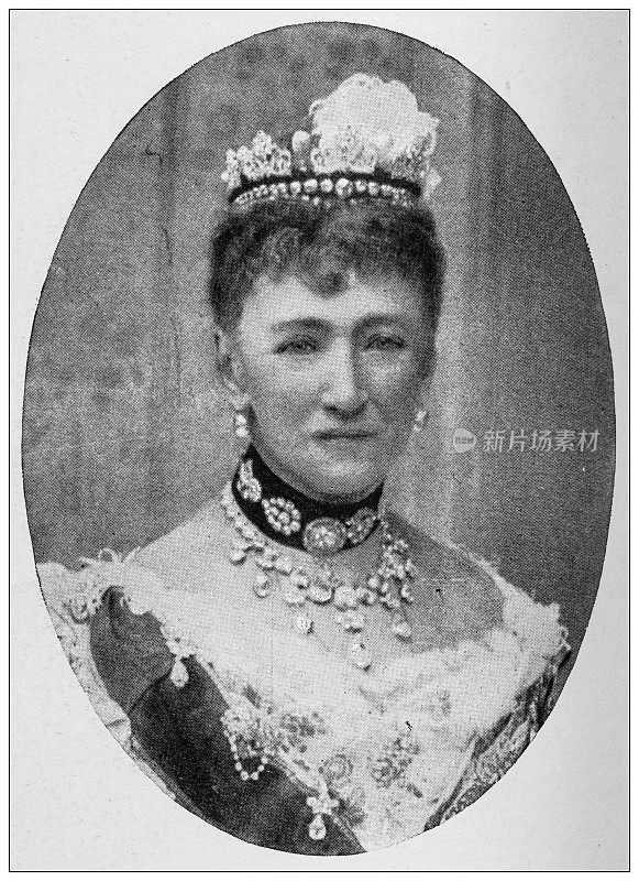 来自英国杂志的古董图片:丹麦女王(Louise of Hesse-Kassel)